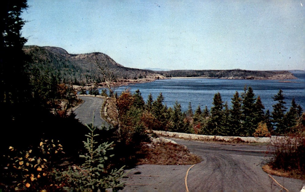 Ocean Drive from Otter Cliffs, Acadia National Park, Mt. Desert Postcard-image