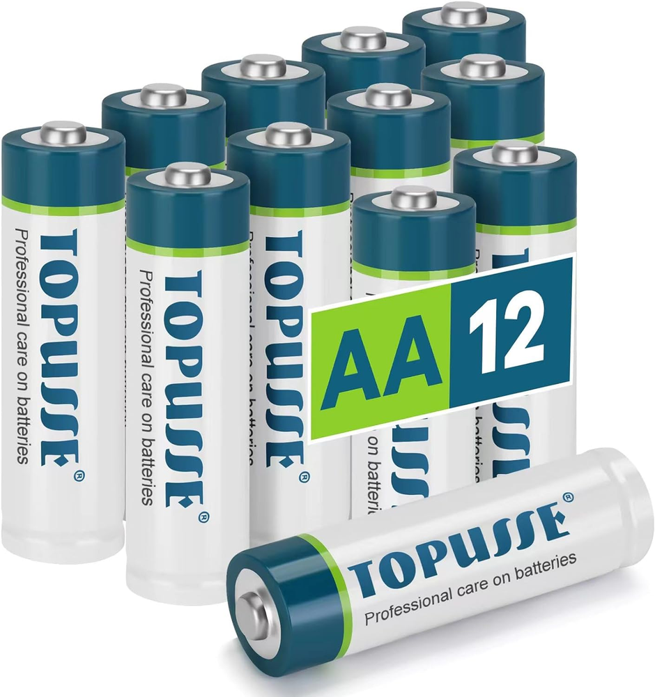 12-Pack AA Alkaline Batteries, Long-Lasting, Leakproof, 10-Year Shelf Life