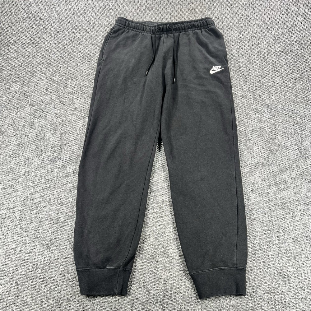 Vintage Nike Sweatpants Mens Medium Black Embroidered Swoosh Tapered Gym Y2K