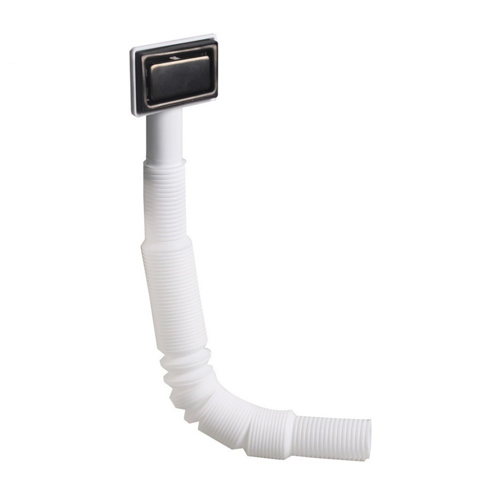 Square Stainless Steel Overflow Pipe for Sink with Gray Soft Gasket Seal