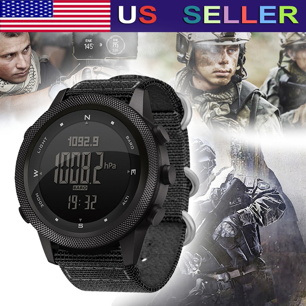 Men's Outdoor Sport Tactical Smart Watch with Altimeter Barometer Compass for Adventure Enthusiasts
