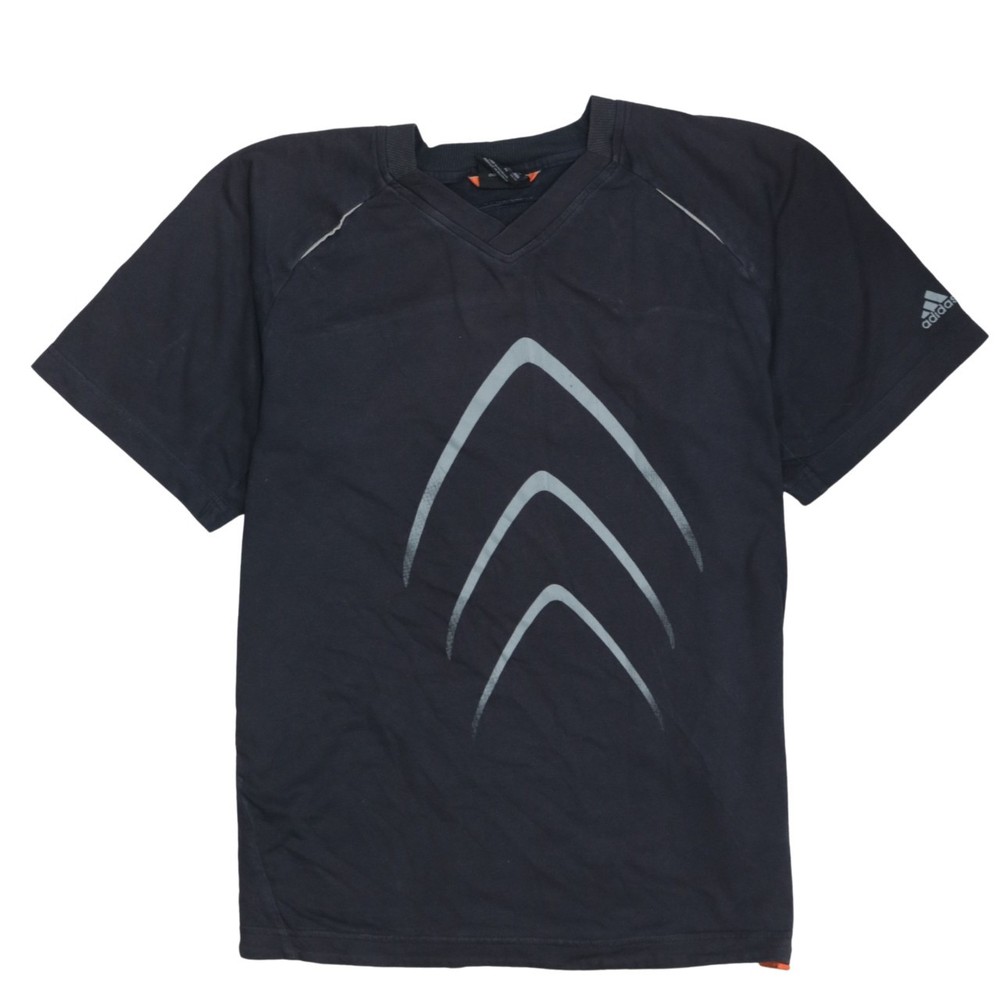 Adidas Mens T Shirt Black Reflective Chevron Graphic V Neck Sports Training XS