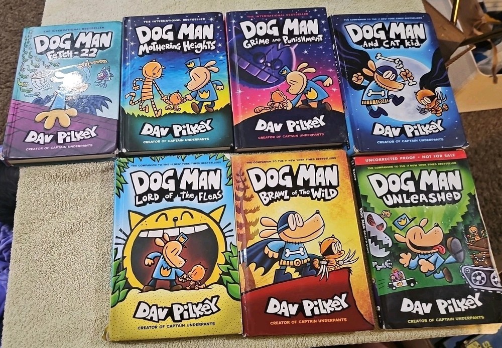 Lot Of 6 Hardcover 1 Paperback Dog Man Books Dav Pilkey