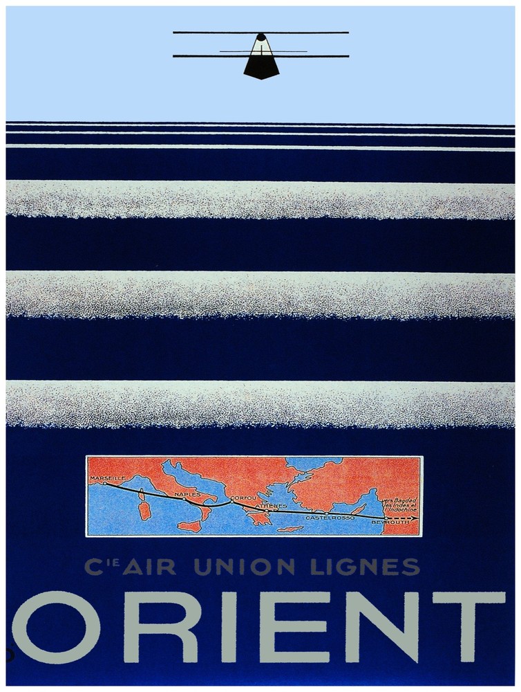 Decor Travel Poster.Fine Graphic Art Design.ORIENT Trip.Aviation Wall Art.637