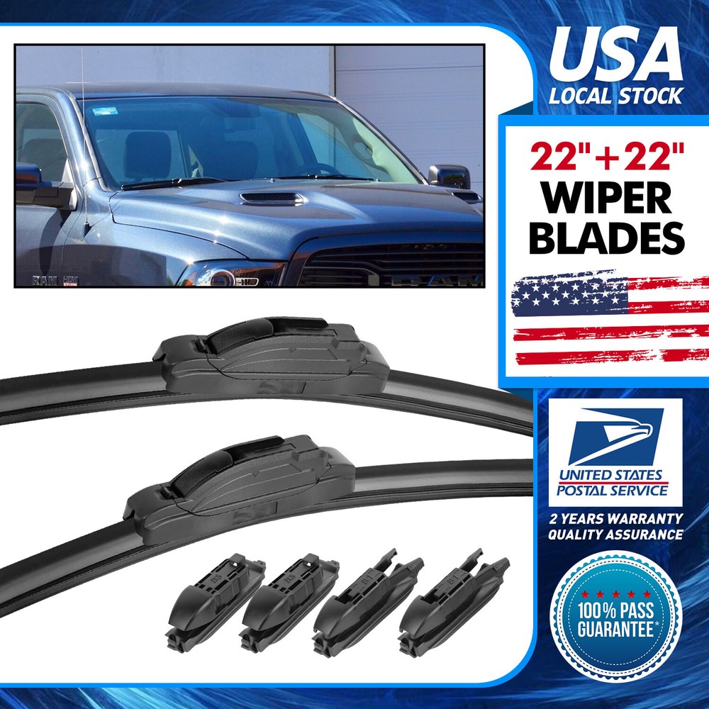 22-inch Car Windshield Wiper Blades Pair, OEM Quality Pinch Tab Arm