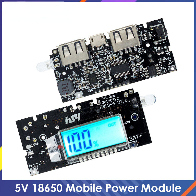 Dual USB 5V 1A 2.1A 18650 Battery Charger PCB Power Module For Phone DIY LED