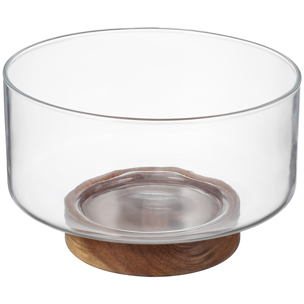 Acacia Wood Salad Serving Bowl with Handles for Fruit Snacks and Appetizers-image