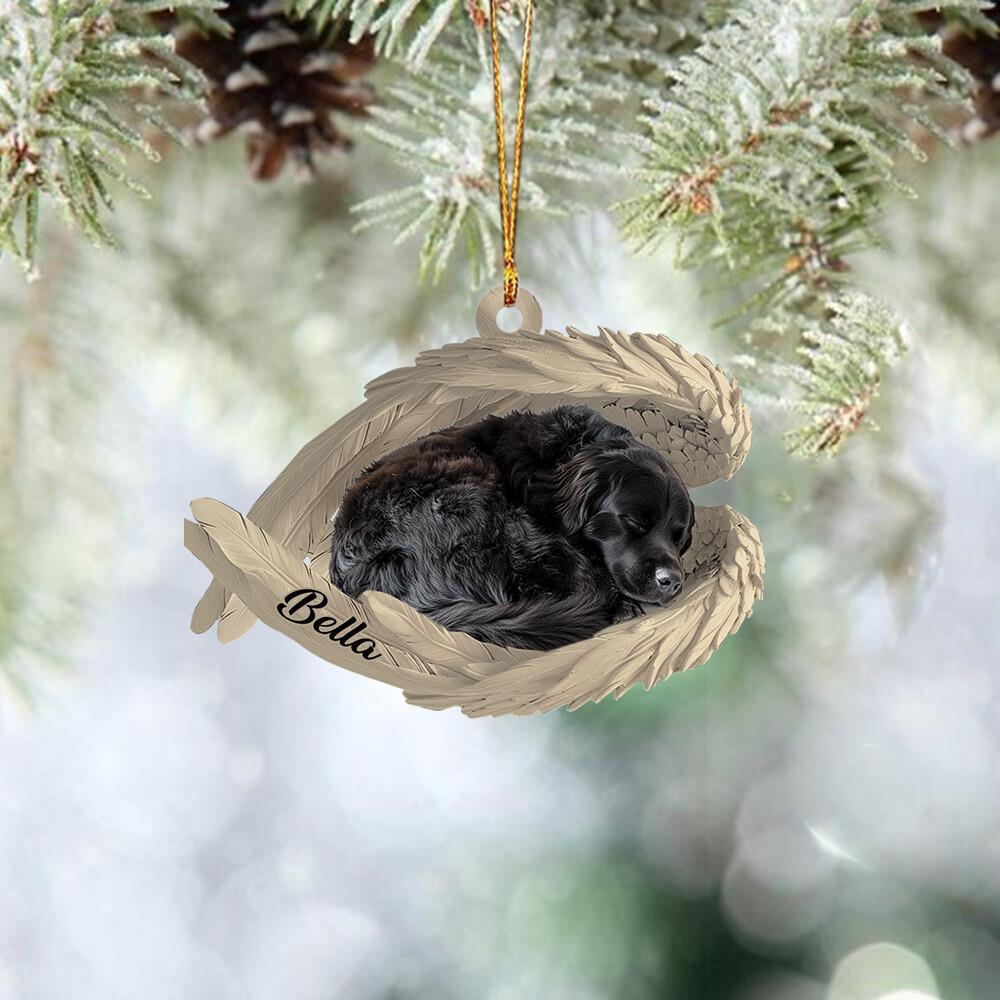Newfoundland Dog Sleeping Angel Wings Car Ornament  Dog Christmas Ornament Gift