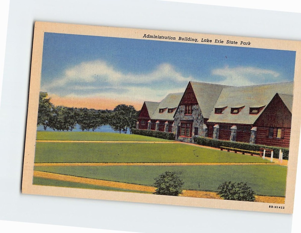 Postcard Administration Building Lake Erie State Park New York USA