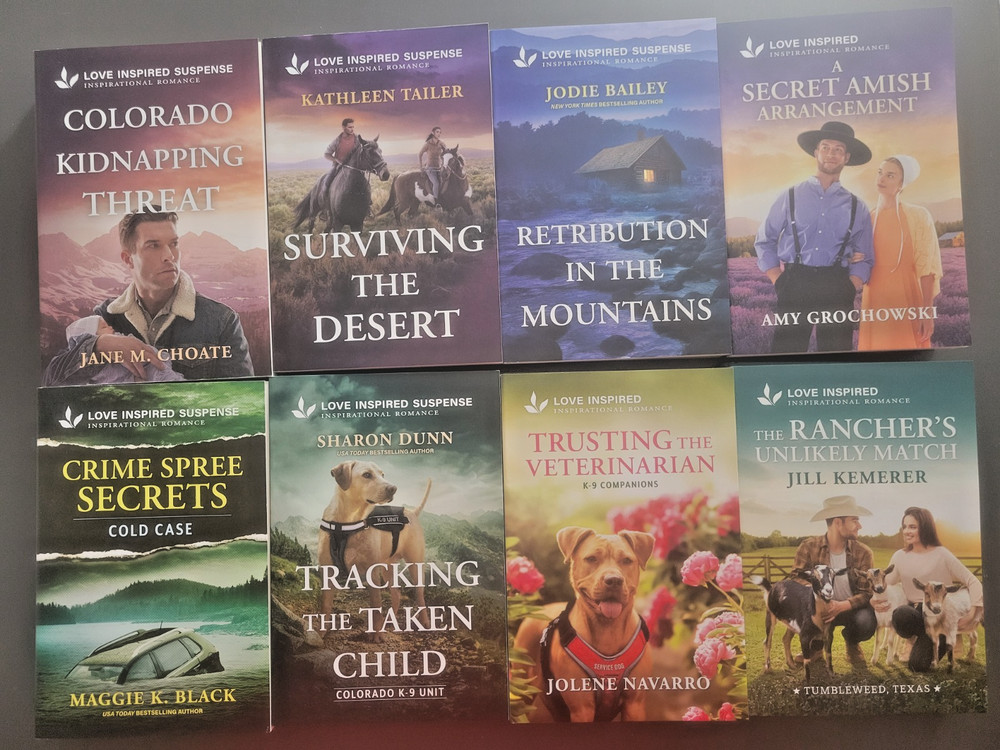 Choice of 8 Love Inspired Paperbacks - Inspirational Suspense & Romance Themes