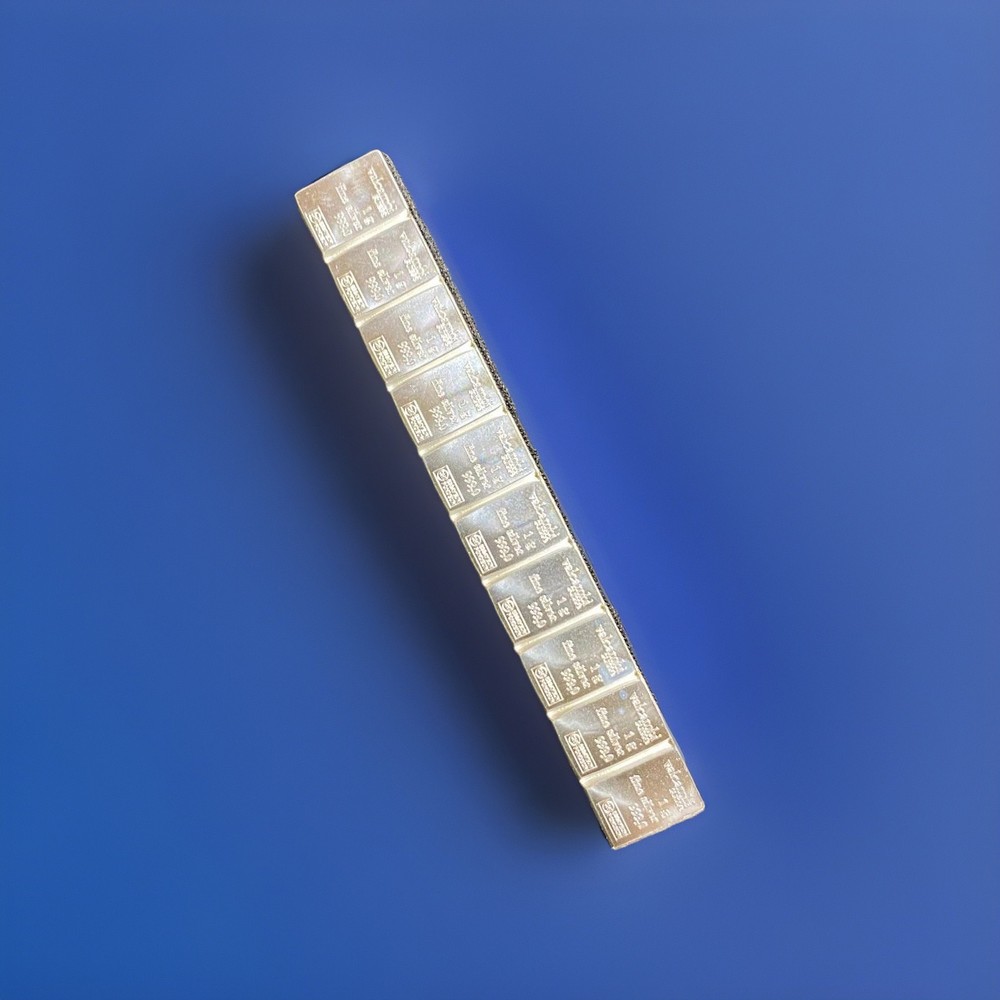 Silver bars, .999 Valcambi, 10 connected bars.