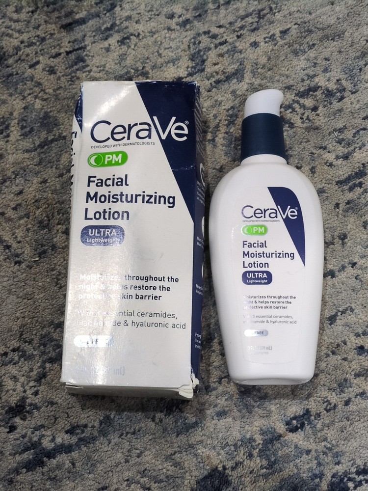 CERAVE Face Lotion for Night with Hyaluronic Acid, 2 FL oz NEW FREE SHIPPING