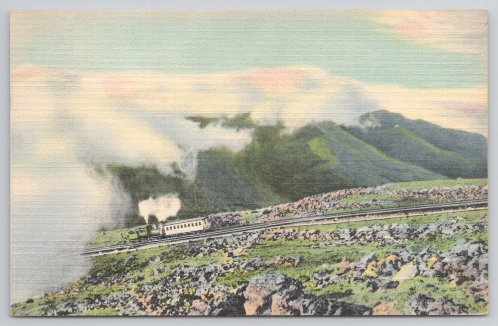 Mt Washington Cog Railway Postcard 1936 White Mountains New Hampshire CT
