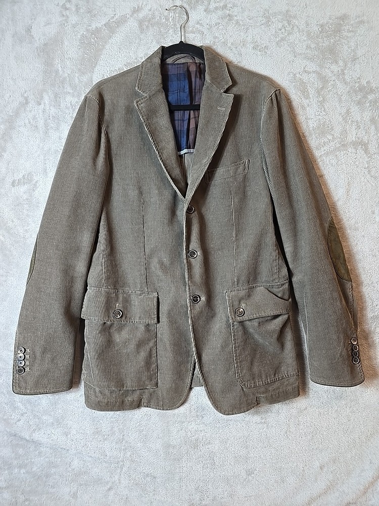 Massimo Dutti Mens Blazer Jacket Corduroy Brown Size EU 50 UK/US 40 Extrafine