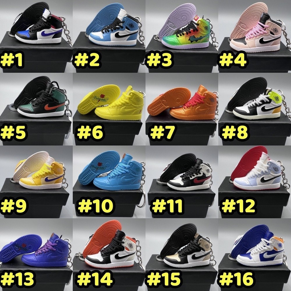 Air Jordan 3D Mini Sneaker Keychain, Basketball Sneaker Collectible, Box Options