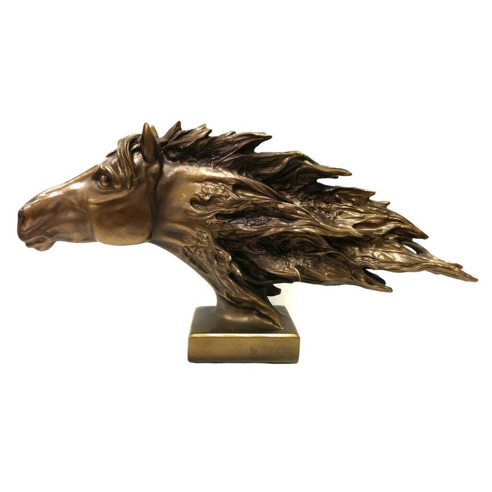 Bronze Color Horse Head Figurine