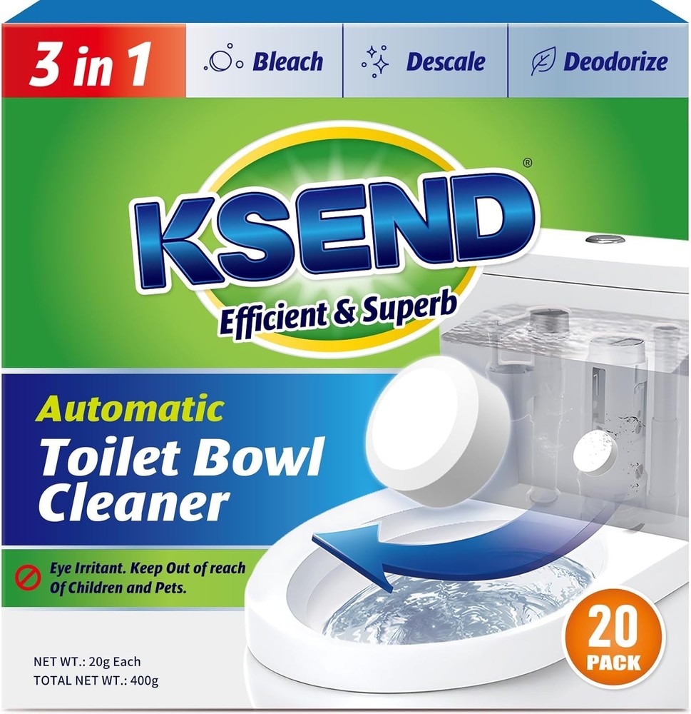 Toilet Bowl Cleaner Tablets - 20 PCS Automatic Bleach 1 Count (Pack of 20)