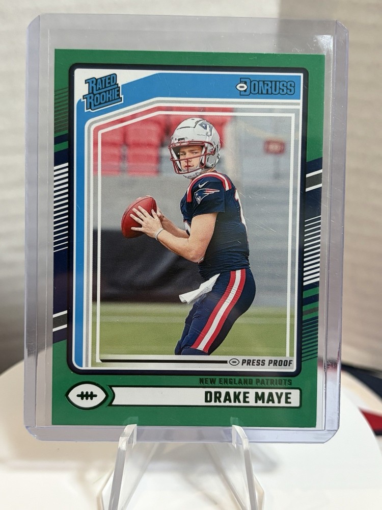 2024 Panini Donruss - Rated Rookie Drake Maye #379 Press Proof Green (RC)