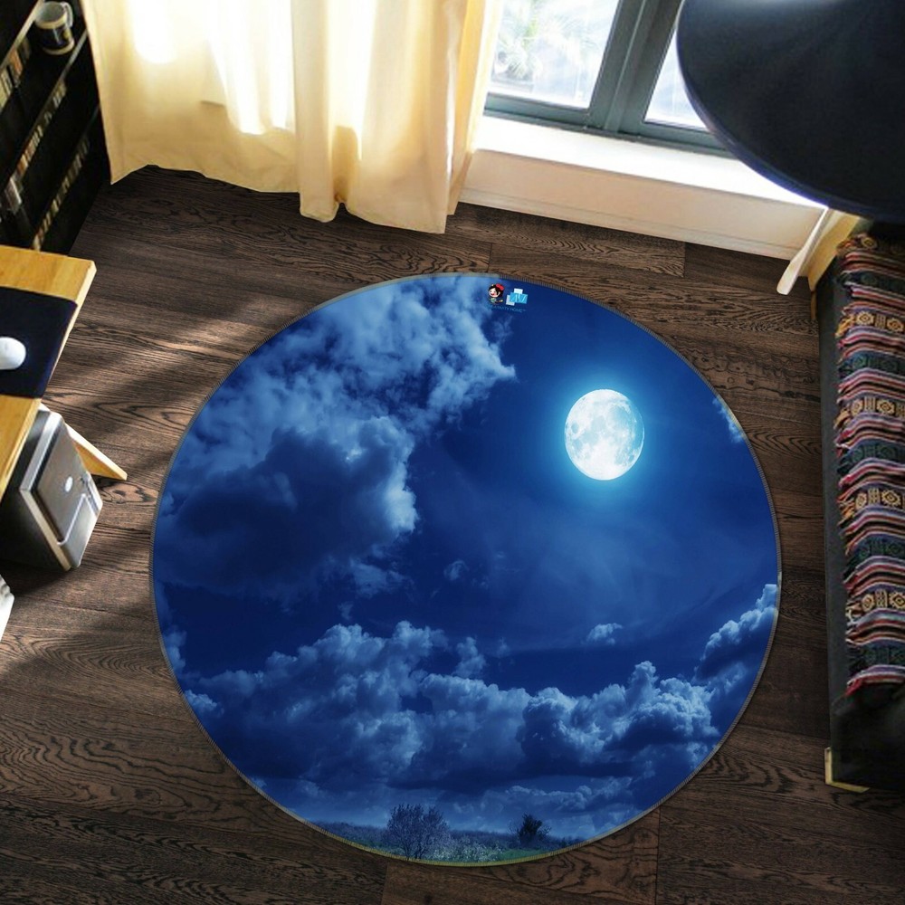 3D Night Sky Moon Cloud NAO3978 Game Rug Mat Elegant Photo Carpet Mat Fay