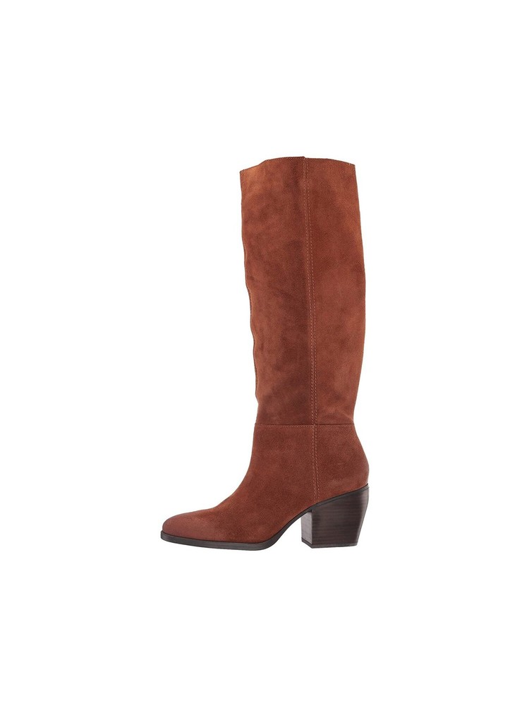 NATURALIZER Womens Brown Fae Almond Toe Block Heel Leather Boots Shoes 6.5
