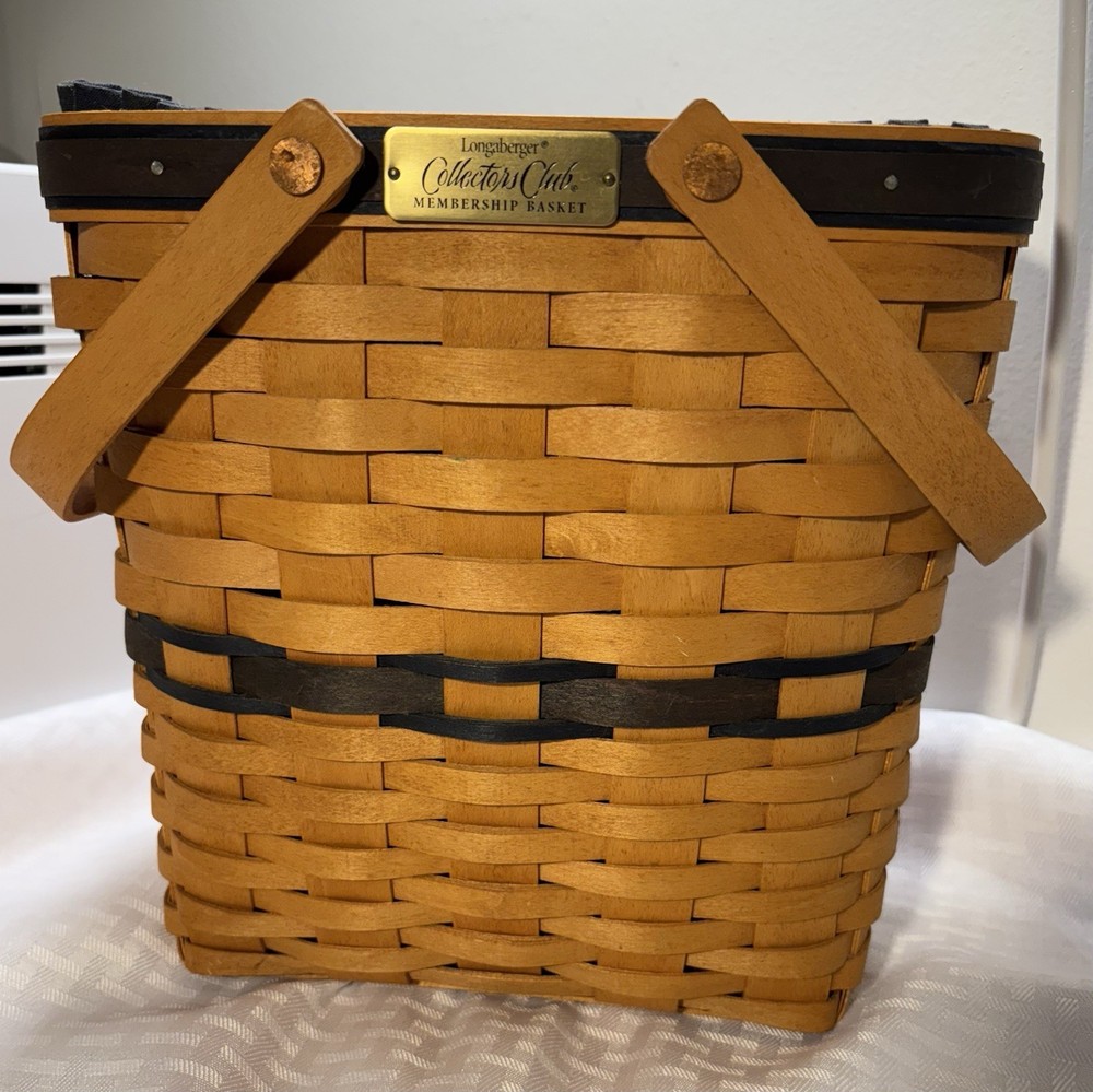 Longaberger Collectors Club Membership Basket 2000 Navy Blue with Liner