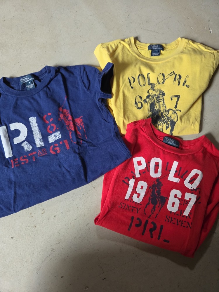 Boys Ralph Lauren Polo Tshirts Size 7 Lot Of 3 Euc