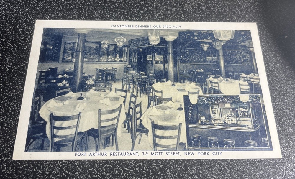 Early Postcard - Interior View, Port Arthur's Chinese Restaurant, Mott St, Nyc