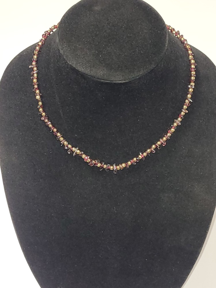 Vintage Hematite Beaded Necklace 18