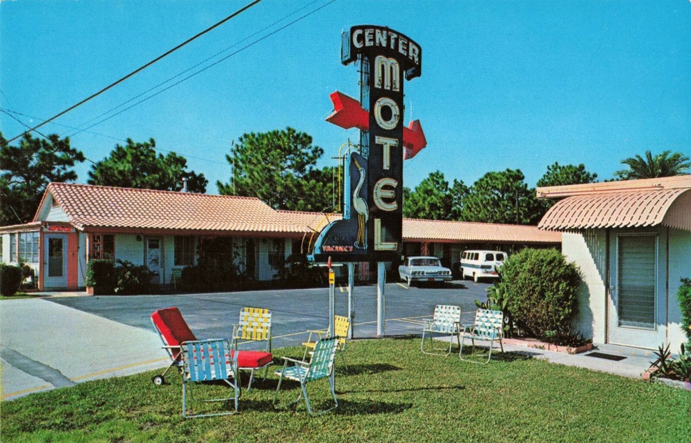 Center Motel Clearwater Florida FL Roadside Chrome c1950 Postcard
