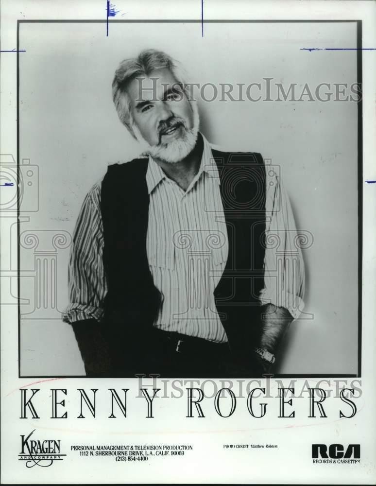 1987 Press Photo American singer and actor Kenny Rogers - lrp24278