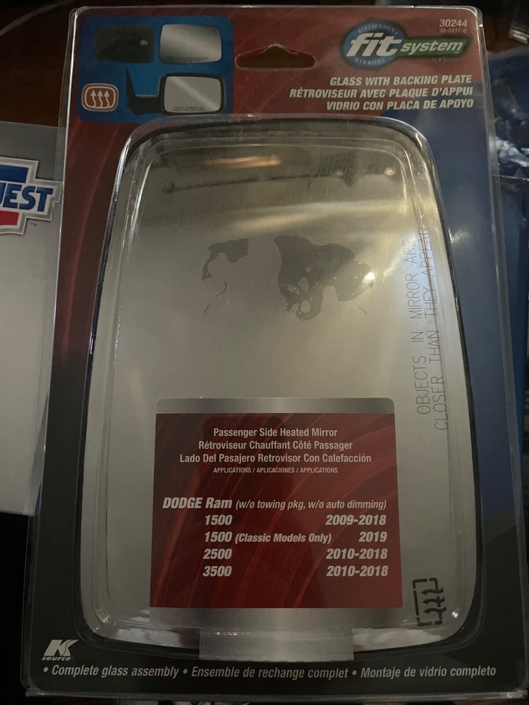 Dodge RAM Right Side Heated Power Mirror Glass Replacement Fit System 30244 #441