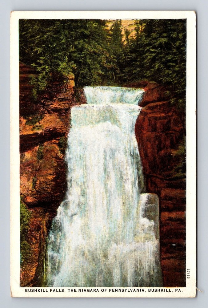 Bushkill PA-Pennsylvania, Bushkill Falls, Niagara of PA, Vintage Postcard