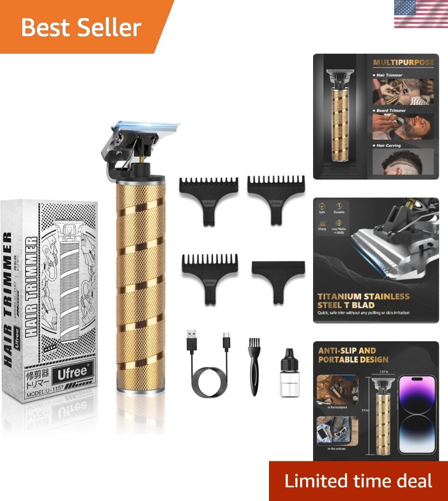 Professional Men's Hair & Beard Trimmer - Electric Shaver for Precision Grooming