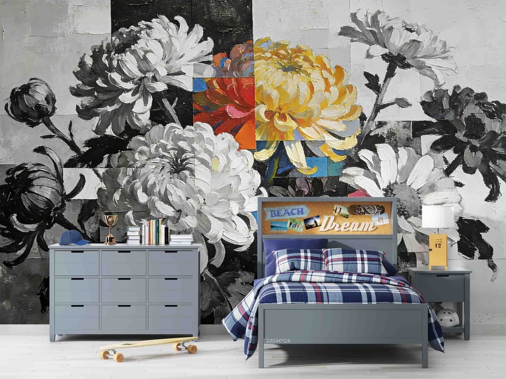 3D AI Plants Flowers Oil Painting Wall Murals Wallpaper Murals Wall Sticker 15