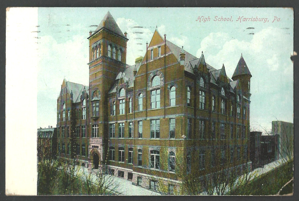 HARRISBURG PA High School 1910 Divided Back Postcard