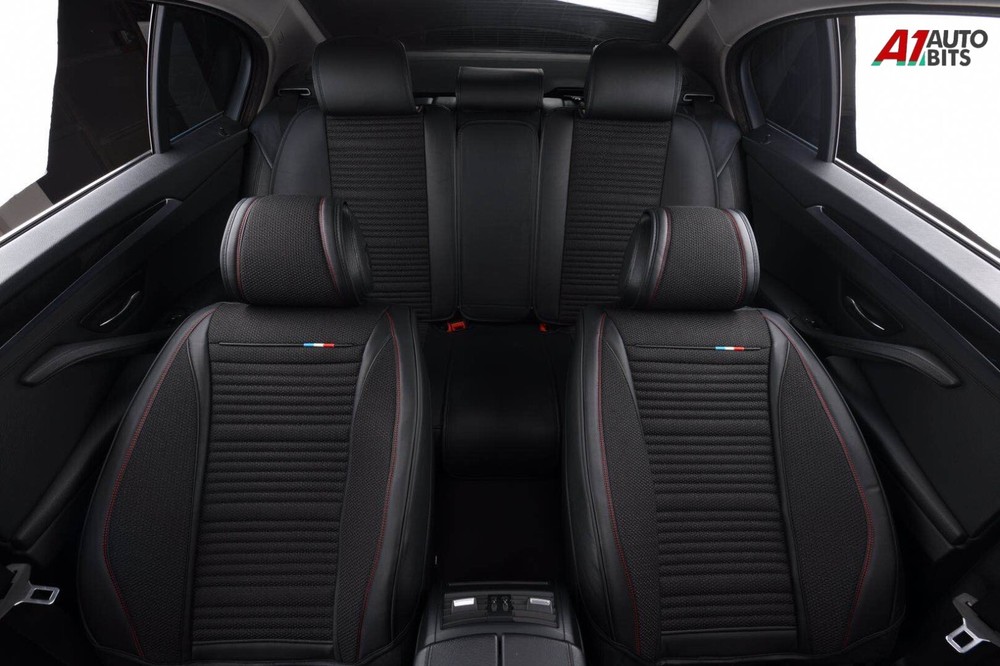 Luxury PU Leather & Black Fabric Full Set Car Seat Covers For Vw Golf Passat HQ