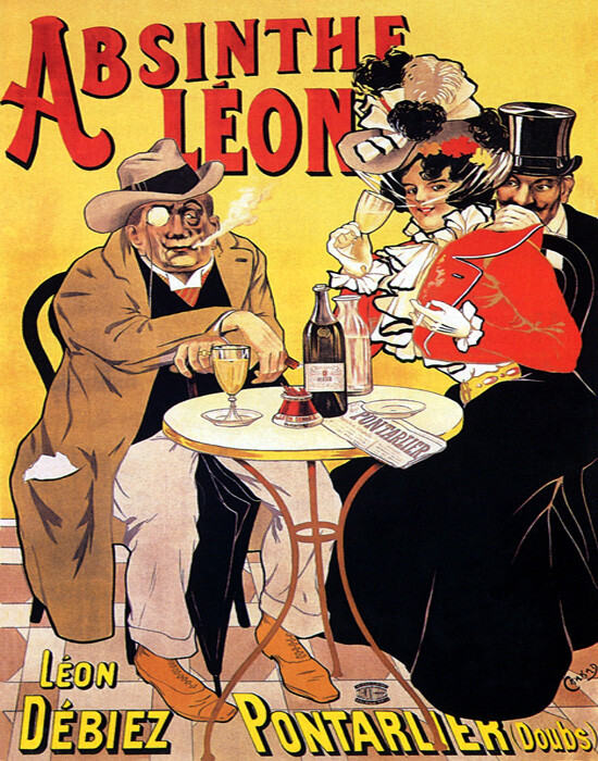 Poster Absinthe Leon Pontalier French Drink Alcohol Cafe Vintage Repro Free S/H-image