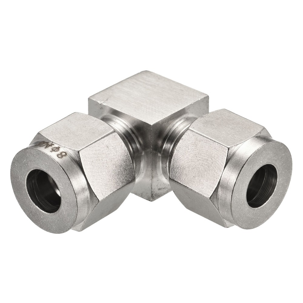 Compression Tube Fitting 8mm to 8mm OD Tube Union Elbow 90 Degree Connector New