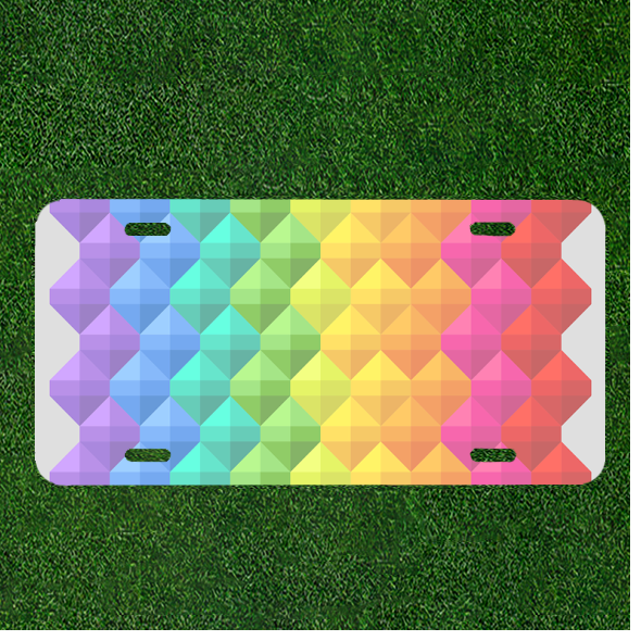 Custom Car License Plate with Personalized Colorful Geometric Background