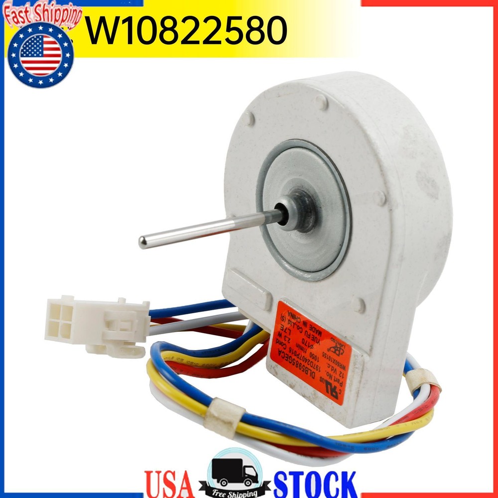 Exact Replacement Evaporator Fan Motor W10822580 for Whirlpool Kitchenaid