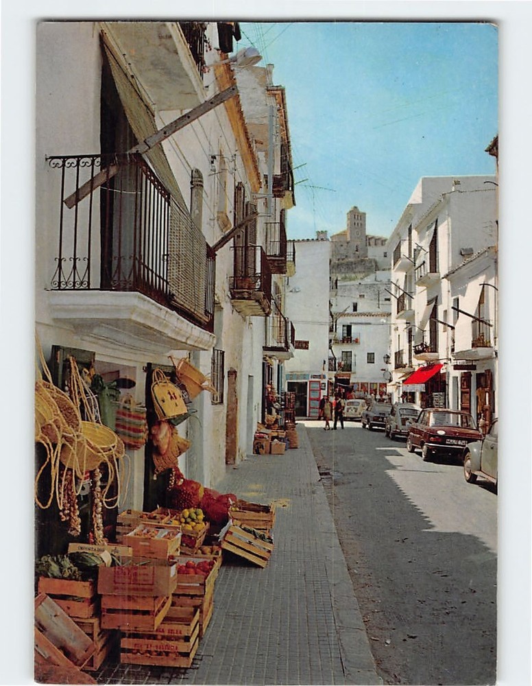 Postcard Typical Street in Ibiza Spain