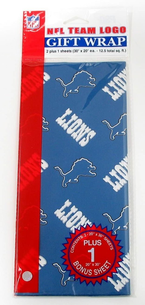NFL Detroit Lions Wrapping Paper (12.5 total square feet)