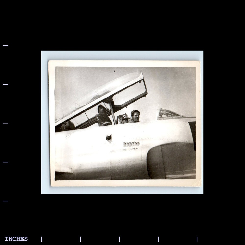 Old Vintage Photo MAN AIRMAN AIR FORCE PILOT COCKPIT LOCKHEED T 33A TRAINER