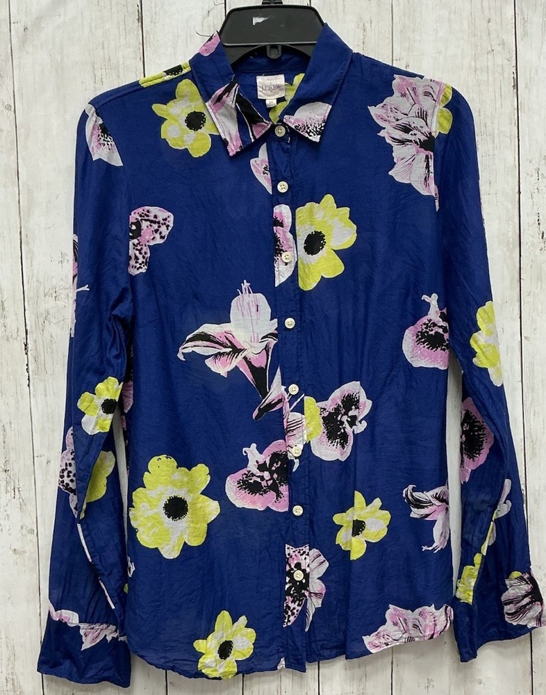 J.Crew Floral Blouse Button Up Long Sleeve Medium 04 28–244