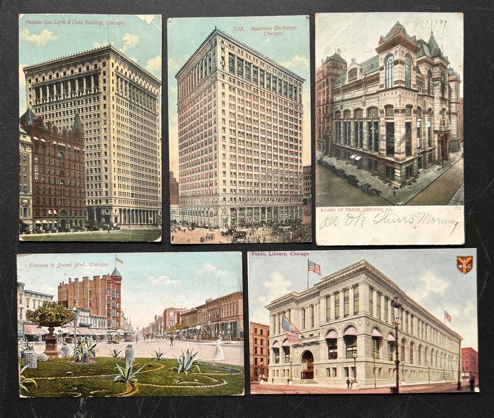 Lot of 5 Vintage Chicago Illinois Postcards #2