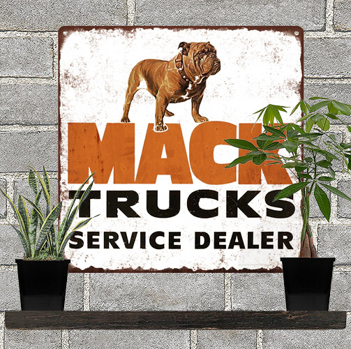 Mack Trucks Service Dealer Garage Mancave Shop Metal Sign Repro 12x12