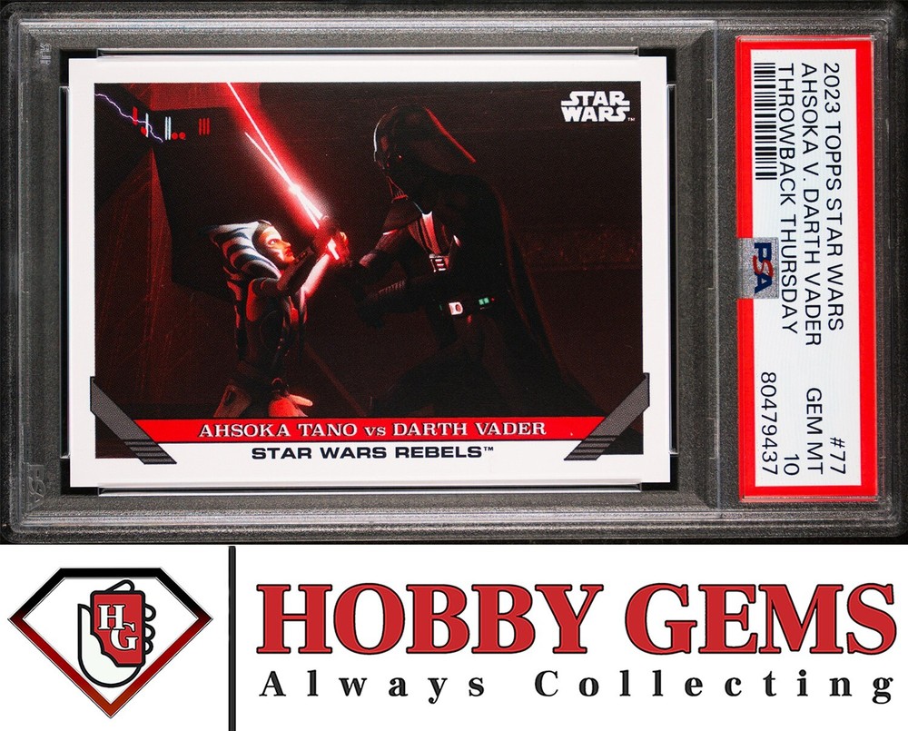 AHSOKA TANO DARTH VADER 2023 PSA 10 Topps Star Wars Throw Back Thursday #77 C5
