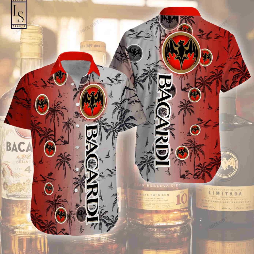 Bacardi Rum 3D Hawaiian Shirt Short Sleeve Summer Beach Size S to 5XL