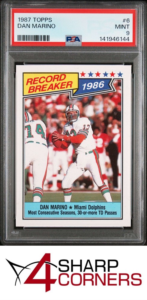 1987 Topps #6 Dan Marino Dolphins Hof Record Breaker Psa 9Expert eBay listing since 2003:Consign your best today!