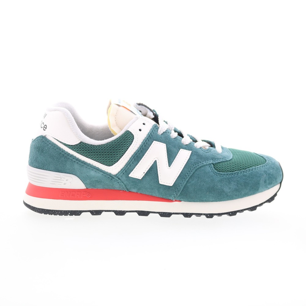New Balance 574 U574VPG Mens Green Suede Lace Up Lifestyle Sneakers Shoes